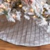 48" Silver Sparkling Criss-Cross Trim Silk Christmas Tree Skirt 2 48" Silver Sparkling Criss-Cross Trim Silk Christmas Tree Skirt -Deals AMS Store 003513
