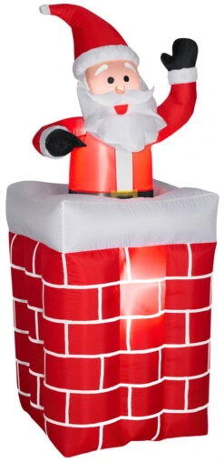6' Animated Santa Rises From Chimney Airblown® Christmas Inflatable