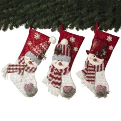 22" Plush Faux Fur Snowman Christmas Stockings
