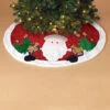 48" Red Velvet Metallic Embroidered Santa Christmas Tree Skirt With Faux Fur Border -Deals AMS Store 088783 3
