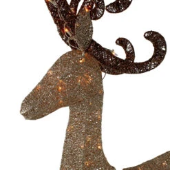 66" Champagne Gold Lighted Standing Deer Outdoor Christmas Decoration -Deals AMS Store 090013 3