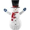 74" White LED Lighted Fluffy Glitter Snowman Outdoor Christmas Decoration -Deals AMS Store 090014