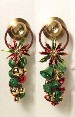 10" Christmas Metal Door Knob Doorbells