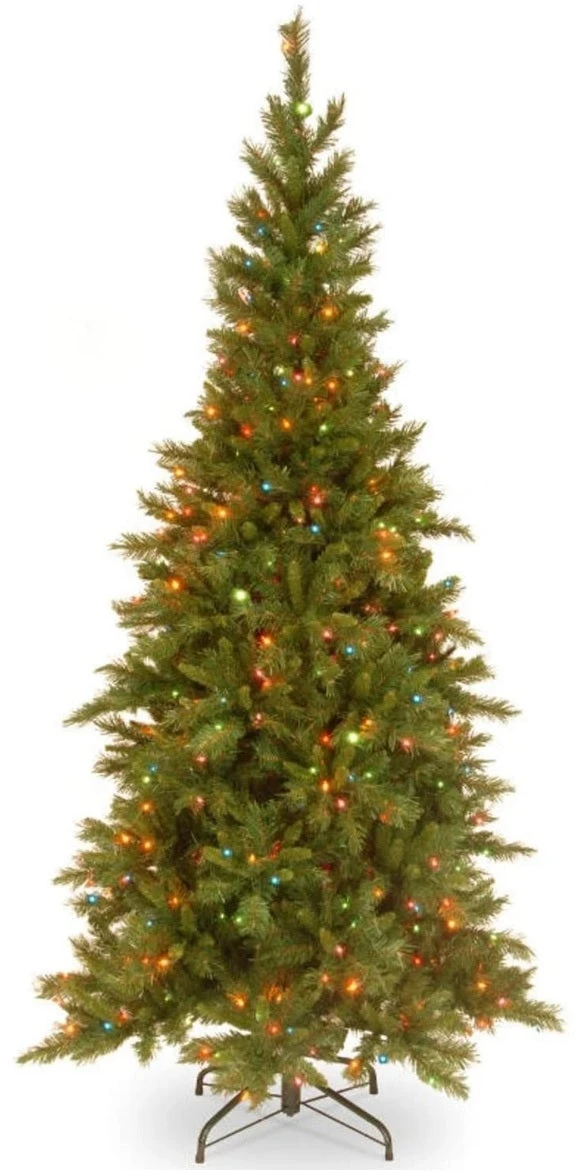 7.5' Lakeland Fir Slim Instant Lite Pole Pre-Lit Multi-Colored Artificial Christmas Tree