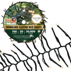 768 LED Twinkling Cluster Rice Christmas Lights On A Reel -Deals AMS Store 095633