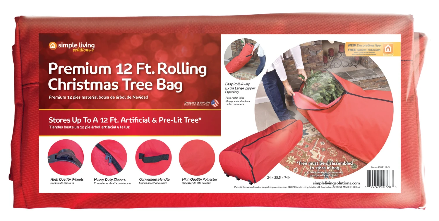 Premium Rolling Christmas Tree Storage Bag For Trees Up To 12ft 5 Premium Rolling Christmas Tree Storage Bag For Trees Up To 12ft - Image 3