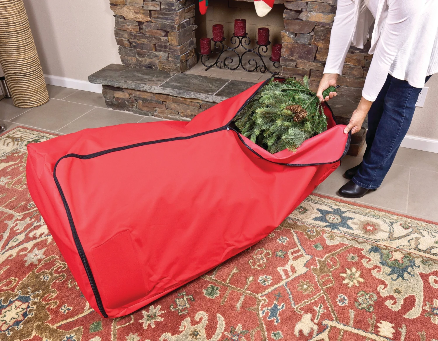 Premium Rolling Christmas Tree Storage Bag For Trees Up To 12ft 4 Premium Rolling Christmas Tree Storage Bag For Trees Up To 12ft - Image 2