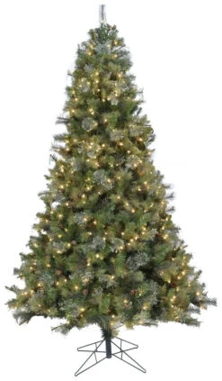 9' Rocky Mountain Narrow Profile Instant Lite Pole Pre-Lit Artificial Christmas Tree With Foot Tapper