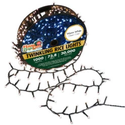1,000 Twinkling LED Compact Rice Christmas Lights On A Reel -Deals AMS Store 240048 1