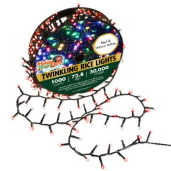 1,000 Twinkling LED Compact Rice Christmas Lights On A Reel -Deals AMS Store 240215