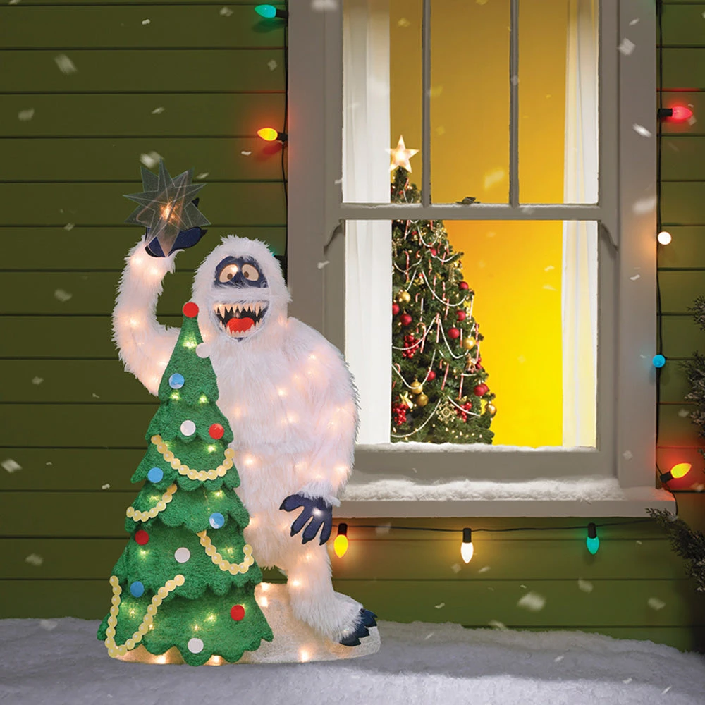 32" Lighted Soft Tinsel Bumble And Christmas Tree Sculpture 4 32" Lighted Soft Tinsel Bumble And Christmas Tree Sculpture - Image 2