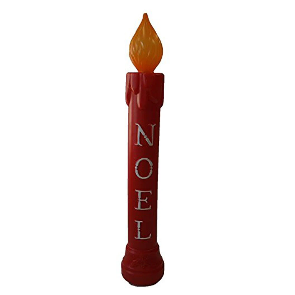 39" Noel Red Candle Blow Mold Christmas Decoration 4 39" Noel Red Candle Blow Mold Christmas Decoration - Image 2