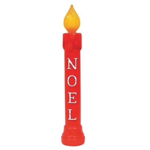 39" Noel Red Candle Blow Mold Christmas Decoration 5 39" Noel Red Candle Blow Mold Christmas Decoration - Image 3