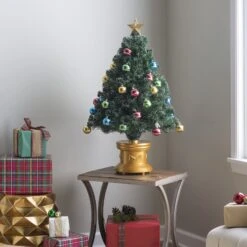 3' Fiber Optic Fireworks Artificial Christmas Tree With Glittered Ball Ornaments -Deals AMS Store 766012 4