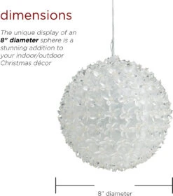 8" Twinkling LED Sphere Christmas Ornament With 9 Light Functions -Deals AMS Store 988825 3