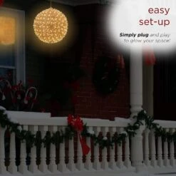 8" Twinkling LED Sphere Christmas Ornament With 9 Light Functions -Deals AMS Store 988825 5