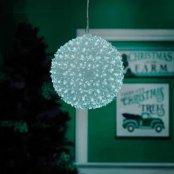 8" Twinkling LED Sphere Christmas Ornament With 9 Light Functions -Deals AMS Store 988826