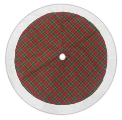 48" Red And Green Plaid Christmas Tree Skirt