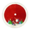 48" Red Velvet Metallic Embroidered Ice Skating Santa Christmas Tree Skirt -Deals AMS Store 989 094 T51024