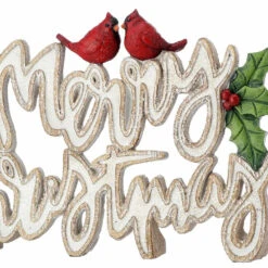 12" Resin Holly Merry Christmas Table Piece -Deals AMS Store 989257 2