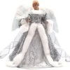 12" Silver/White LED Fiber Optic Angel Christmas Tree Topper -Deals AMS Store 989663