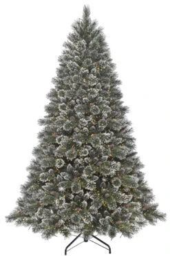 7.5' Frosted Crystal Elegance Pine Starry LED PowerConnect™ Pre-Lit Artificial Christmas Tree