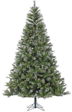7.5' Ashford Pine Artificial Christmas Tree With Warm White LED Lights