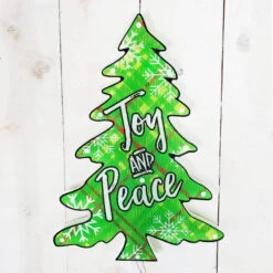 16" Joy & Peace Tree Christmas Shimmer Lighted Window Decoration Tree -Deals AMS Store 992341 5