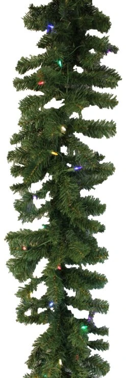 9' Tiffany Christmas Garland Pre-Lit With 50 Multi-Colored LED Lights -Deals AMS Store 993084 3