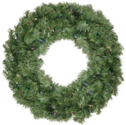 24" Canadian Pine Pre-Lit Artificial Christmas Wreath -Deals AMS Store 993145