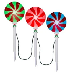 Set Of 3 LightShow® Multi-Colored Christmas Lollipop Pathway Markers -Deals AMS Store 993310 3