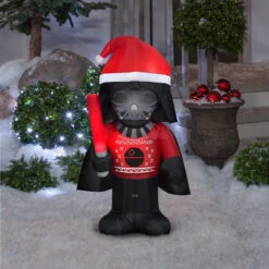 3.5' Airblown Outdoor Inflatable Darth Vader In Ugly Christmas Sweater