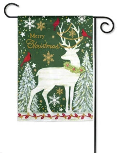 Decorative "Merry Christmas" Reindeer Garden Flag