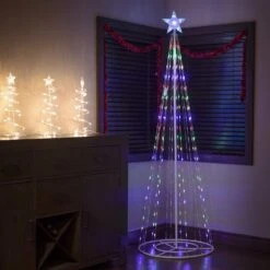 Pre-Lit Artificial Christmas Tree Sculpture With Multi-Colored LED Lights -Deals AMS Store 995930