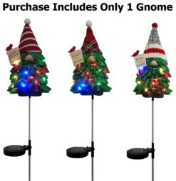 (1) Solar Powered Christmas Tree Gnome Garden Stake -Deals AMS Store 995933 6