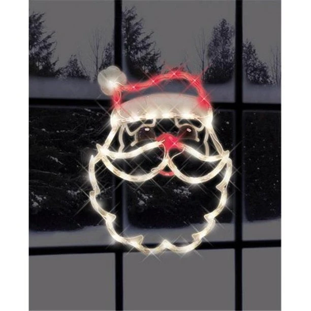 17" Lighted Santa Face Christmas Silhouette Window Decoration 6 17" Lighted Santa Face Christmas Silhouette Window Decoration - Image 4