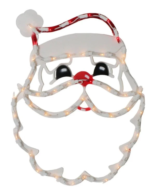 17" Lighted Santa Face Christmas Silhouette Window Decoration 4 17" Lighted Santa Face Christmas Silhouette Window Decoration - Image 2
