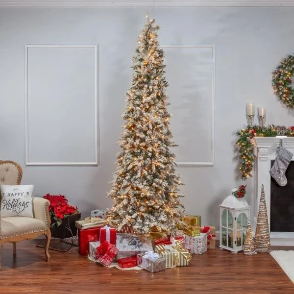 9' Snowy Hampshire Pine Pre-Lit Artificial Christmas Tree 4 9' Snowy Hampshire Pine Pre-Lit Artificial Christmas Tree - Image 2