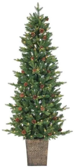 Pre-Lit Natural Cut Hudson Pine Artificial Christmas Tree With Clear Lights In Pot 7 Pre-Lit Natural Cut Hudson Pine Artificial Christmas Tree With Clear Lights In Pot -Deals AMS Store 997259 2