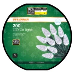 Set Of 200 LED C6 Christmas Lights On A Reel From Sylvania -Deals AMS Store V47940 front