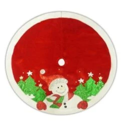 48" Red Velvet Metallic Embroidered Snowman Christmas Tree Skirt With Faux Fur Border -Deals AMS Store e2aa59e554fcb407cf42e2a9b326b044